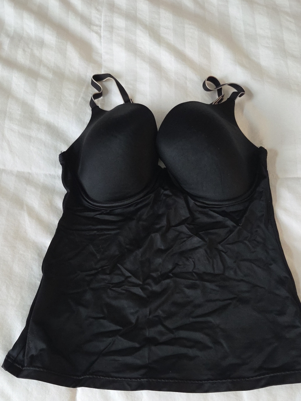 Expressions Black Molded-Cup Chemise with Adjustable Straps